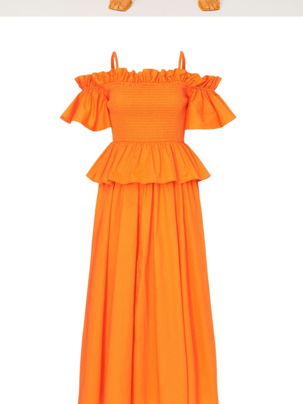 Toccin x RTR Orange Ruffle Off-Shoulder Formal Dress - Picture 12 of 13